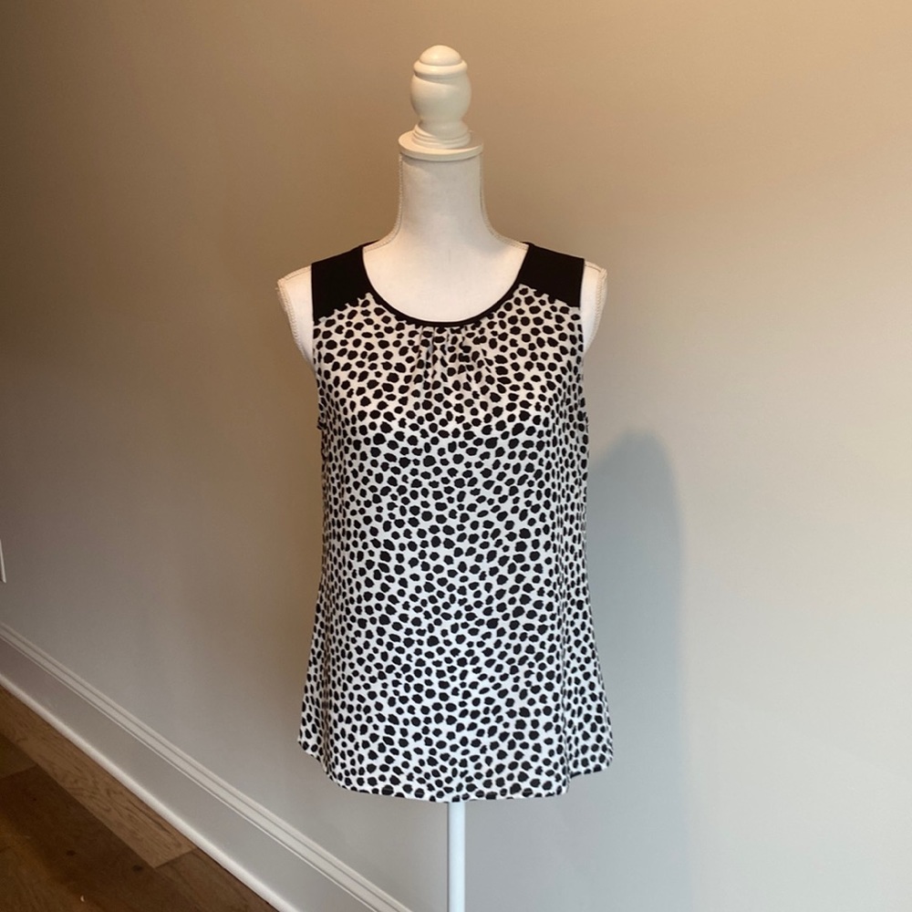 Women’s Small LOFT Black and White Animal Print Sleeveless Top